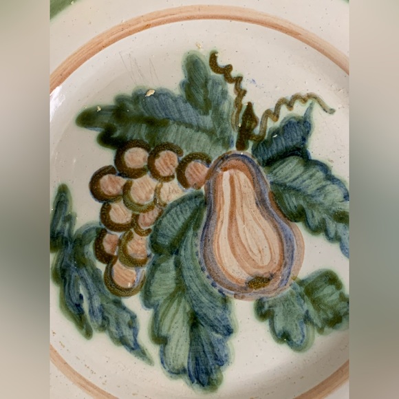 VTG John B Taylor Ceramics Hand-Painted Dinner Plate Pear and Grapes - Picture 2 of 8